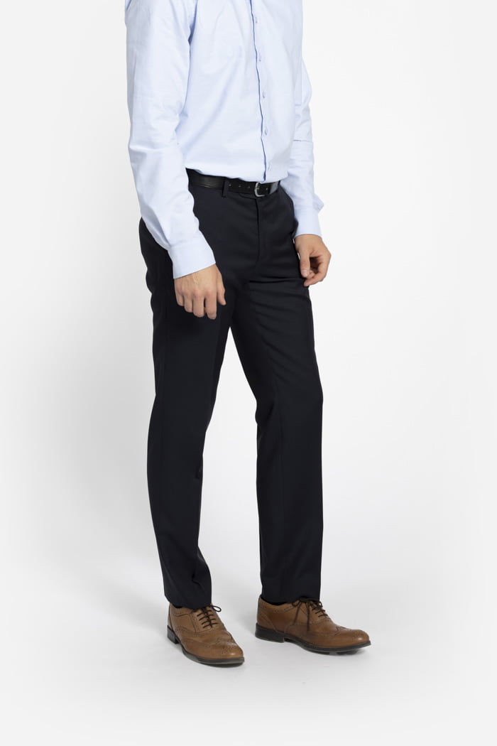 Pantaloni clasici din lână pură FLAVIO bleumarin