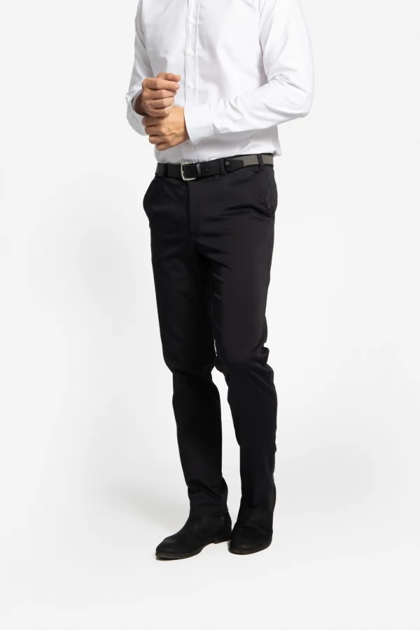 Pantaloni spălaţi din tesatura elastica SPIRITO-MF negru
