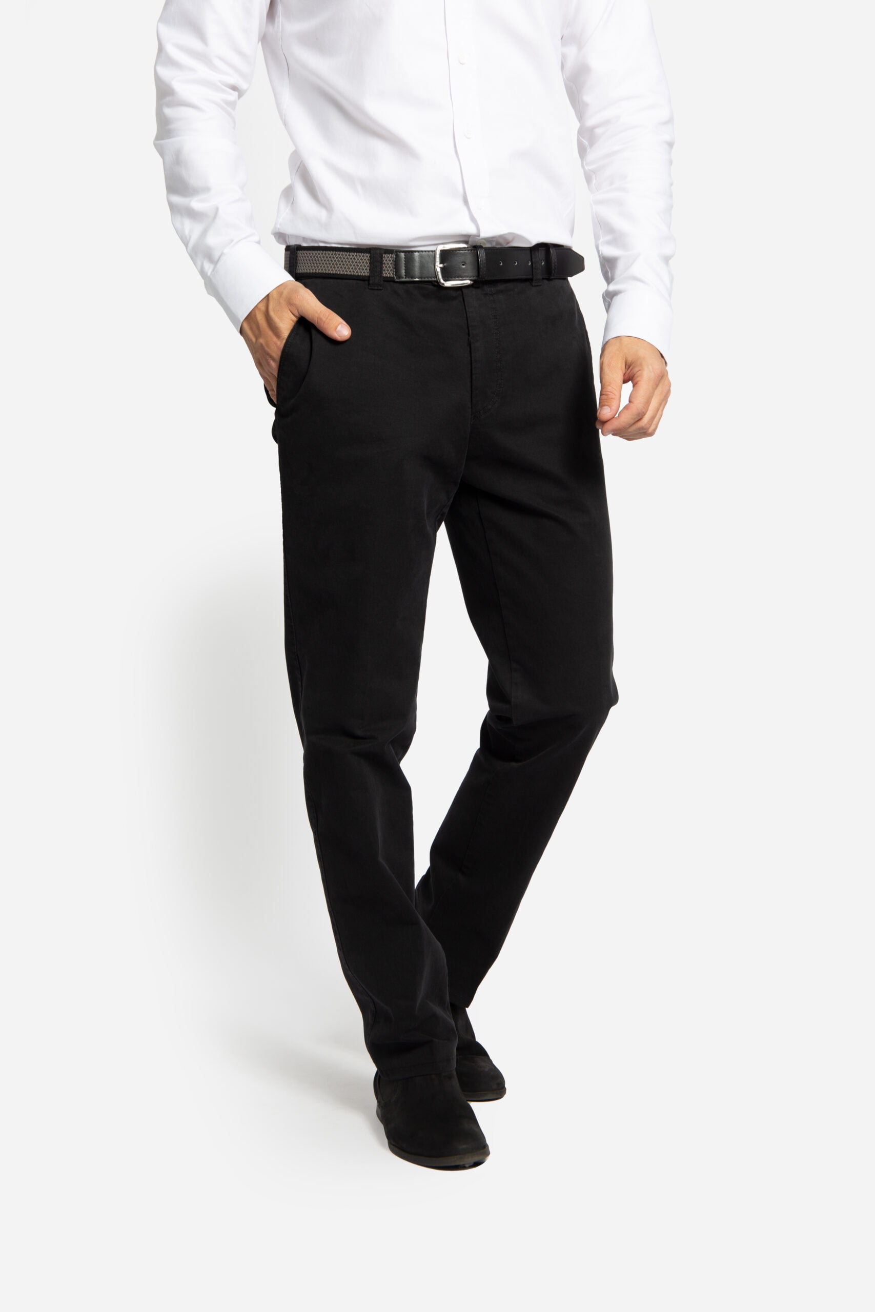 Pantaloni spălaţi din tesatura elastica GRAZIANO-CP negru