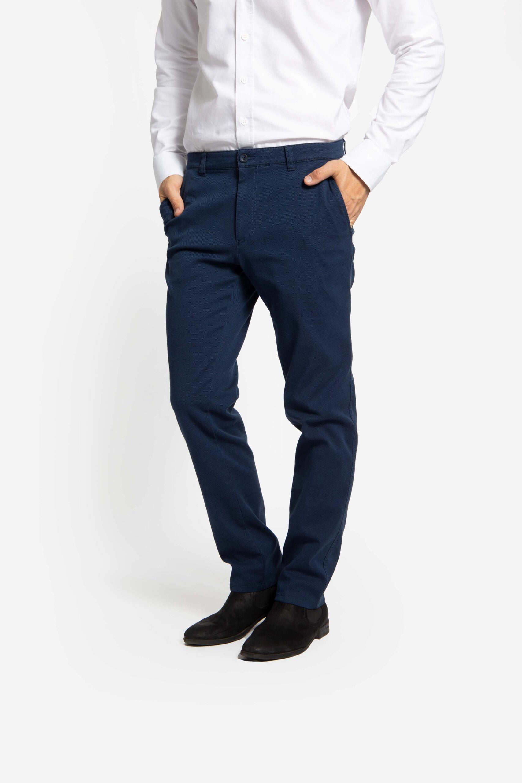 Pantaloni spălaţi din tesatura elastica GIULIO-MF bleumarin