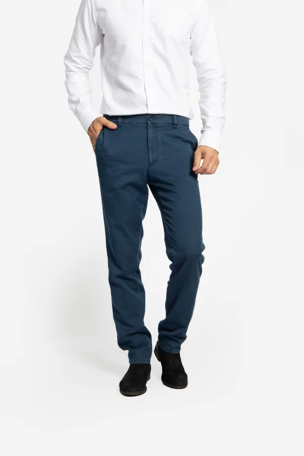 Pantaloni spălaţi din tesatura elastica SPIRITO-MF bleumarin