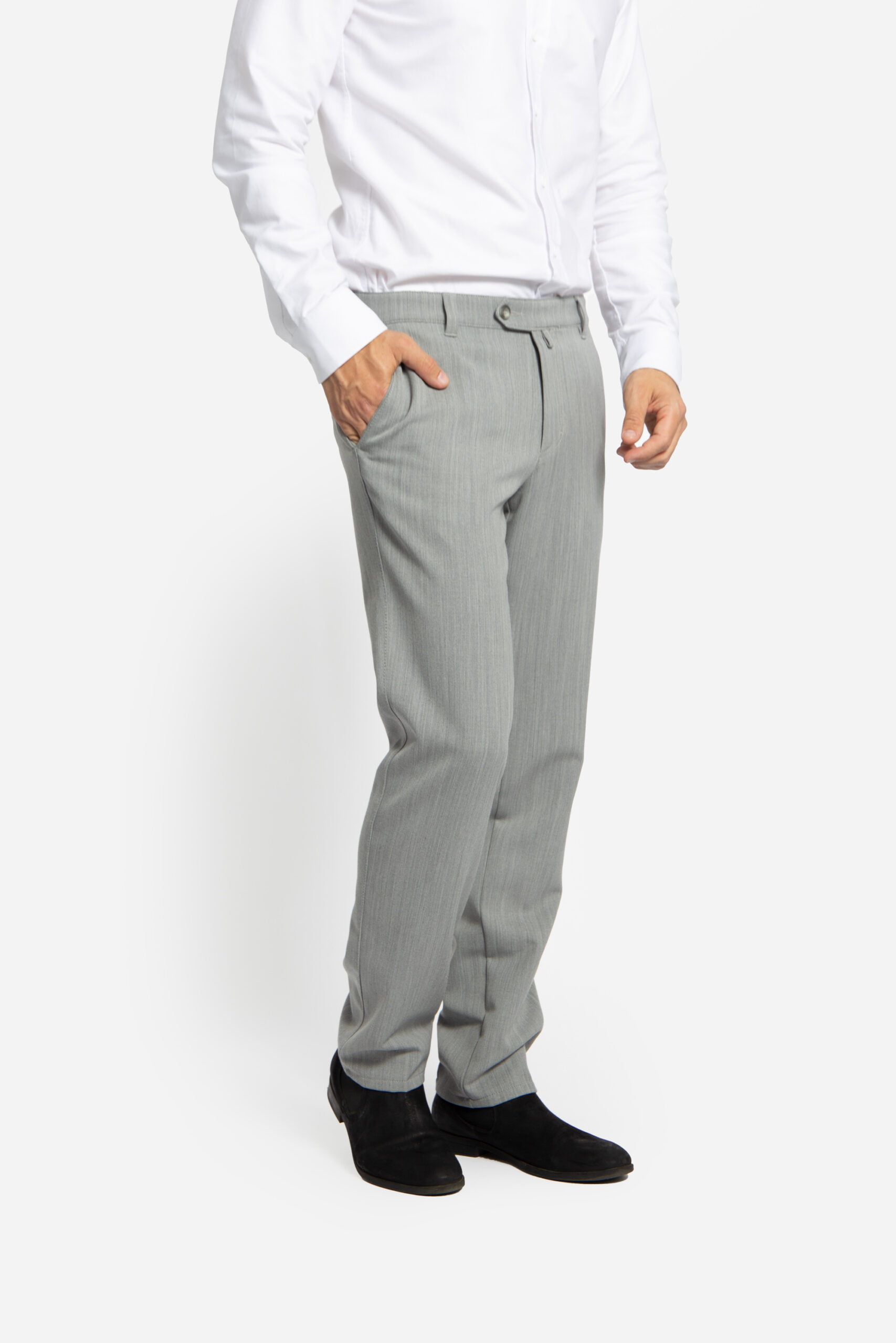 Pantaloni spălaţi din tesatura elastica GRAZIANO-MF gri