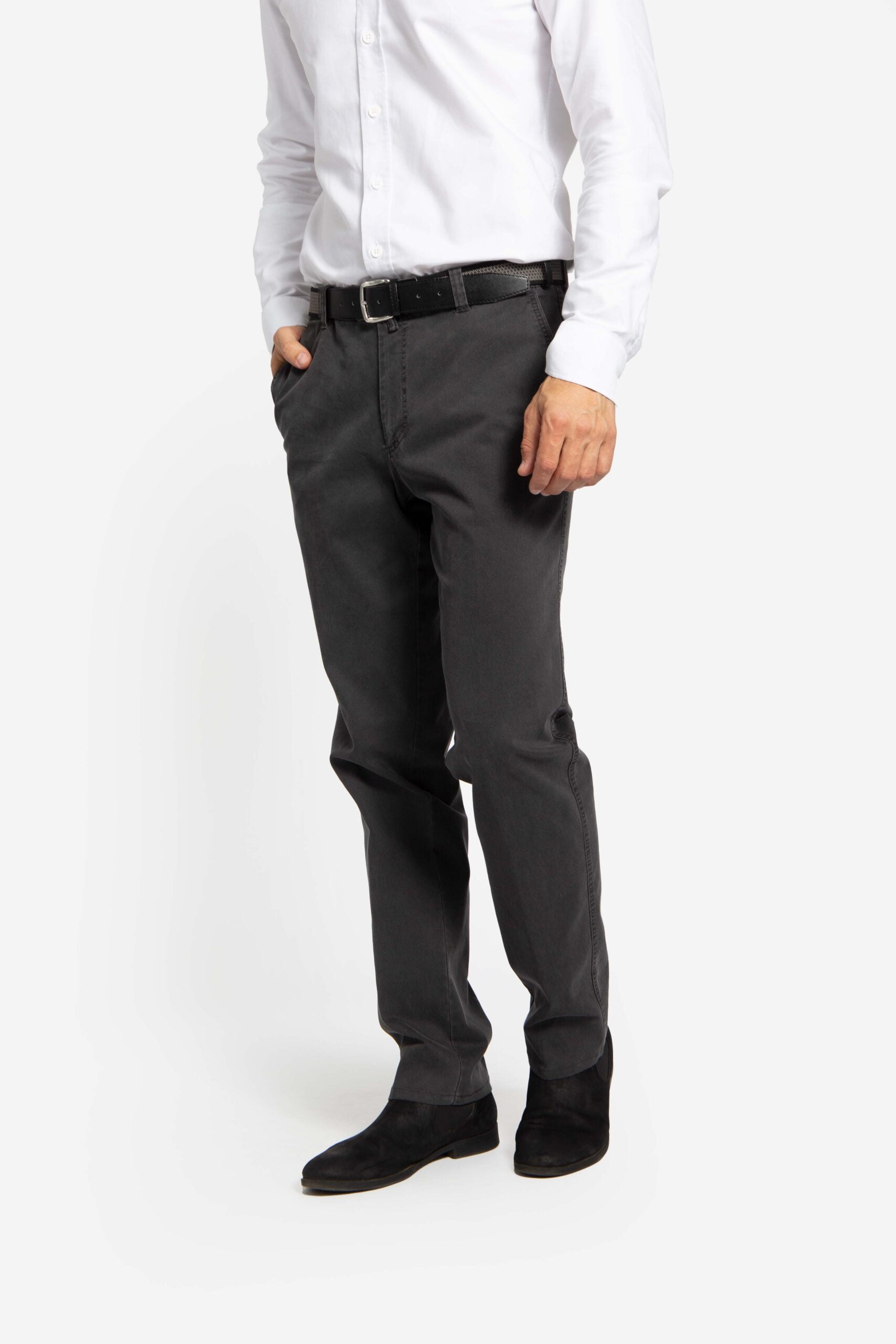 Pantaloni spălaţi din tesatura elastica GIULIANO-MF gri mediu