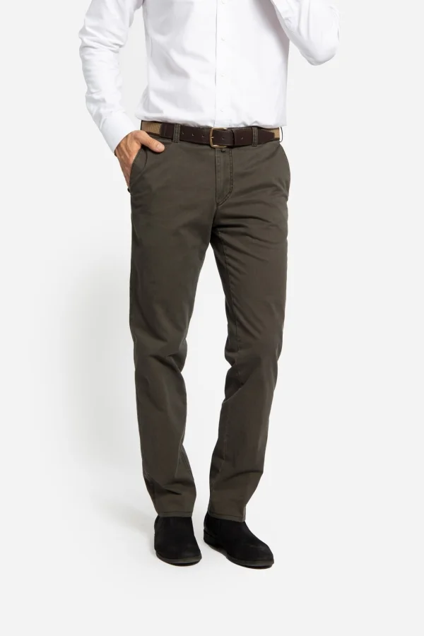Pantaloni spălaţi din tesatura elastica GRAZIANO-MF oliv
