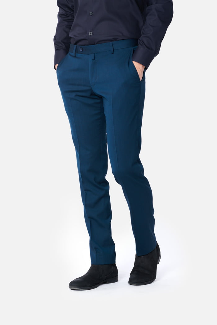 Pantaloni clasici AMADEO, bleumarin