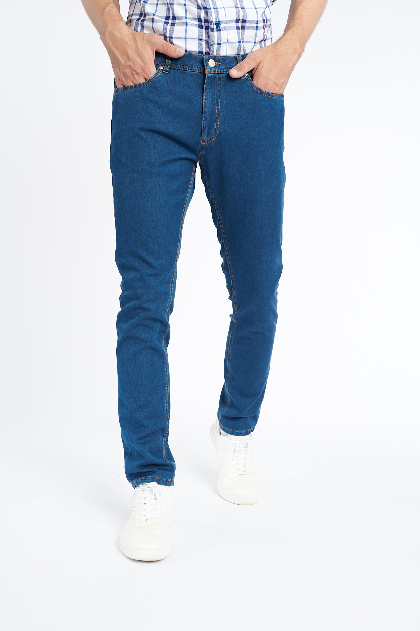 Pantalon casual S-S-01, bleumarin