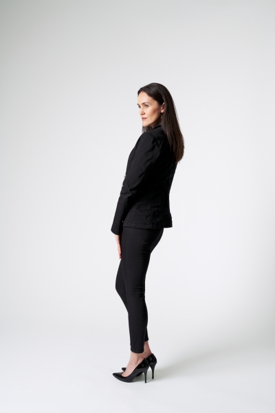 Pantaloni casual tip jeans, slim-fit, negru, SF122006