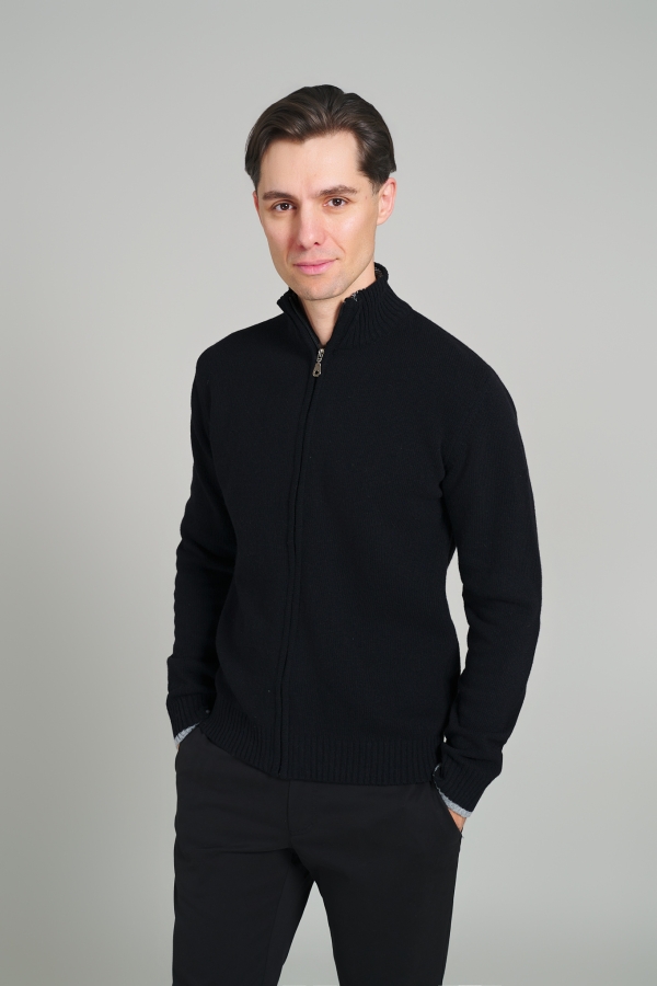 Jachetă tricotată negru