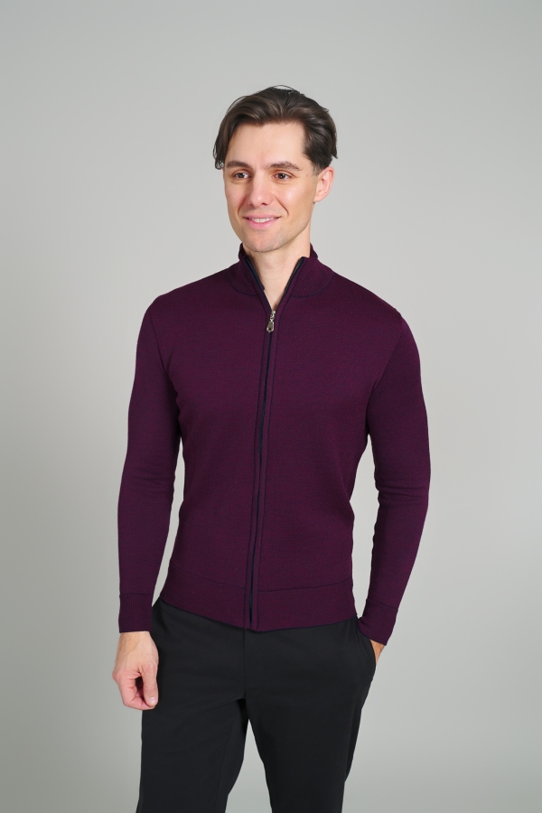 Jachetă tricotată bordo