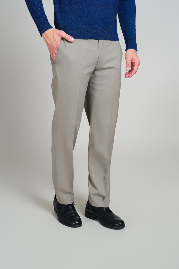 Pantaloni clasic Flavio, bej inchis