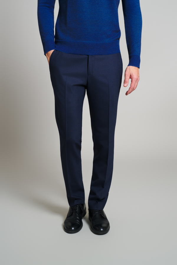 Pantaloni clasic Amadeo, bleumarin