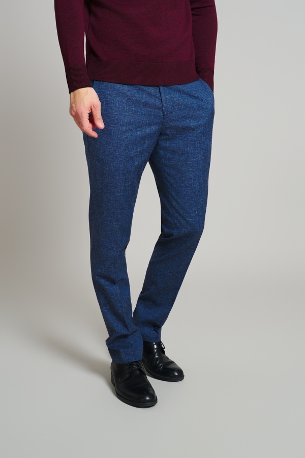 Pantaloni clasic Amadeo, albastru inchis