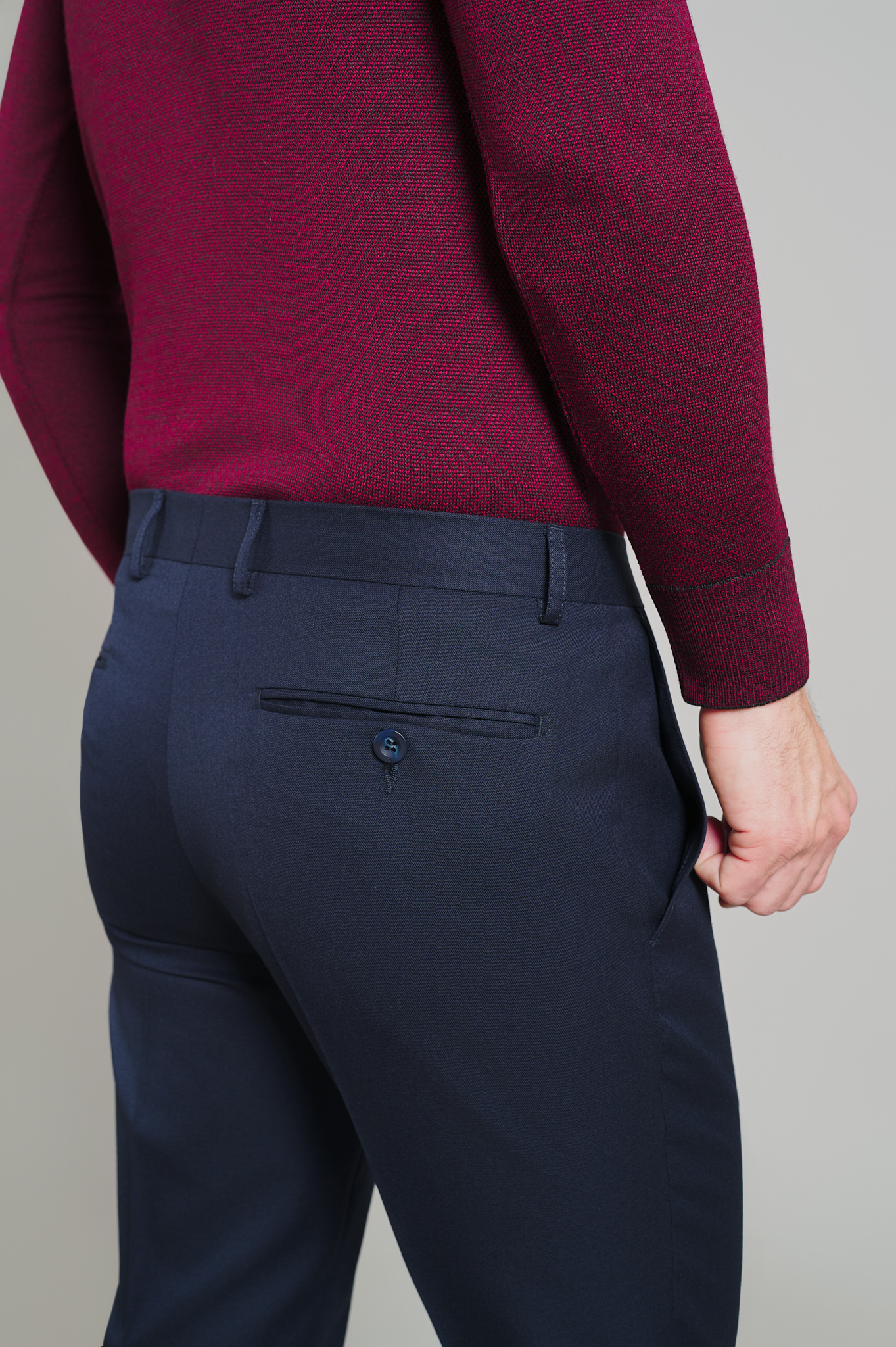 Pantaloni clasic Amadeo, bleumarin